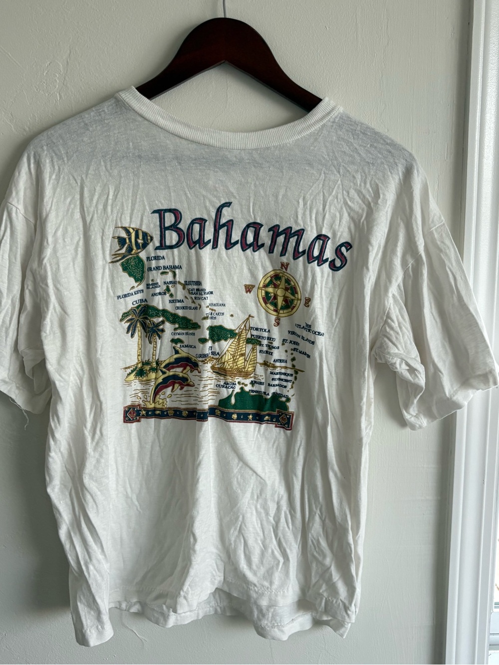 Vintage White Bahamas Graphic Short Sleeve Tee